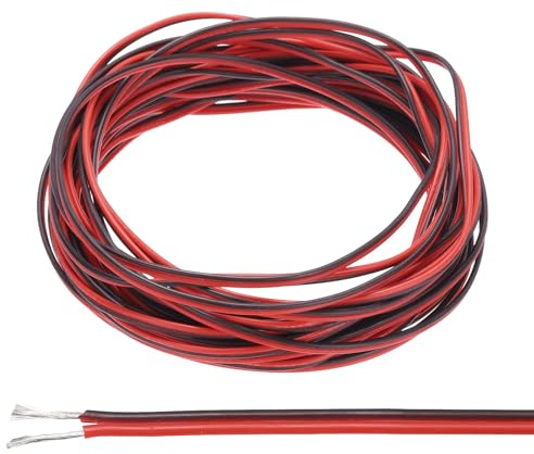 sourcing map 20 Gauge Wire 2 Conductor Electrical Wire 29.5FT Red Black Cable Tinned Copper/Flexible/Silicone Stranded Cord for LED Strip Lamps Lighting Automotive
