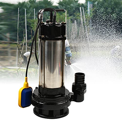 1.5kW/2PS Schmutzwasserpumpe Aus Edelstahl 36000 L/H Schumutzwasser Tauchpumpe Fäkalienpumpe für Förderung sauberem Wasser wie Fluss-, Seewasser, Brunnenwasser