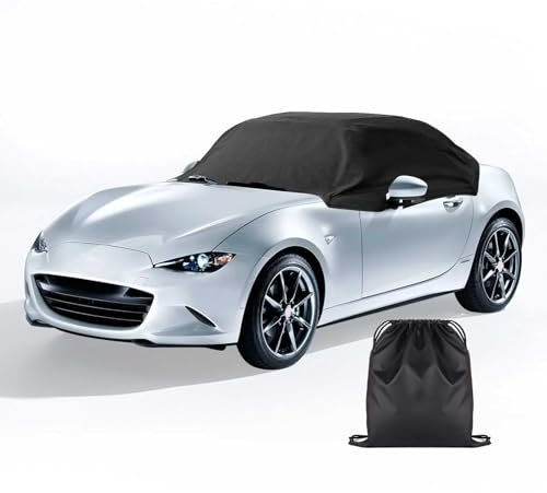 Uzoyfoda Mezza copertura impermeabile per Mazda MX-5 (1989-2024), protezione superiore del tetto, panno Oxford 420D, misura specifica per veicolo, protezione UV, copertura auto, MK1/MK2/MK2.5/NA/NB,