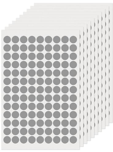 FINDAT Grå runda etiketter 13 mm färg kodning cirkel prickar klistermärken vinyl vattentäta självhäftande avtagbara klibbiga namnetiketter för hem kontor affärer 1170-pack