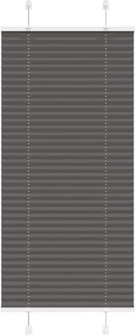 vidaXL Estor Plisado Negro 55x100 cm Tela Ancho 54,4 cm Poliéster