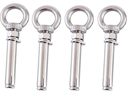 Expansionsschraubenbolzen Ankerbolzen, 4 Stück M10-Ringhebe-Expansionsanker-Ösenschraube, Expansionsschraube aus Edelstahl 304, geeignet for Betonmauer(M10x80mm)