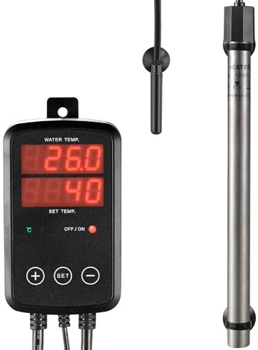 Titan Aquarium Heizung 1300W, Tauchbare Aquarium Heizstab mit Digitaler Temperaturregler, 0℃~40℃ Einstellbar, Geeignet für 700l ~ 900l Salzwasser Süßwasser Aquarien Schnelle Heizung, MX-9015(1300W)