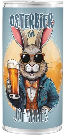 Lustapotheke® Osterbier mit ihrem Namen personalisierbar - ein lustiges Biergeschenk zu Ostern 1l - personalisierte Bierdose mit coolem Osterhasen Motiv