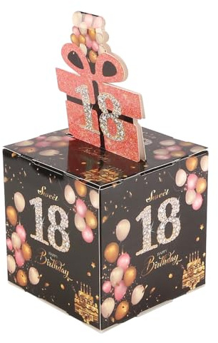 Laroal Överraskande födelsedagspengar presentask för 18-årsfödelsedagsflickor, DIY Cash Presentation Box med utdragbart kort och kontantfodral