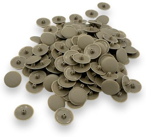 Bifix™ SUEDE BROWN Screw Pozi Phillips Cover Caps Snap On 6-8g Pz2 Ph2 Push Fix Screws - Pack of 100