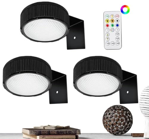 Genérico Foco Para Cuadros Sin Cable,3x Lámpara De Pintura De Imagen Cubierta,Aplique Luz Cuadro Con Mando A Distancia,Lampara Bateria Recargable,Apliques De Regulables