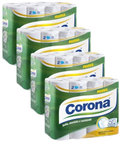 Corona Carta Igienica, 2 Veli, 96 Rotoli, Morbida, Soffice, Pura