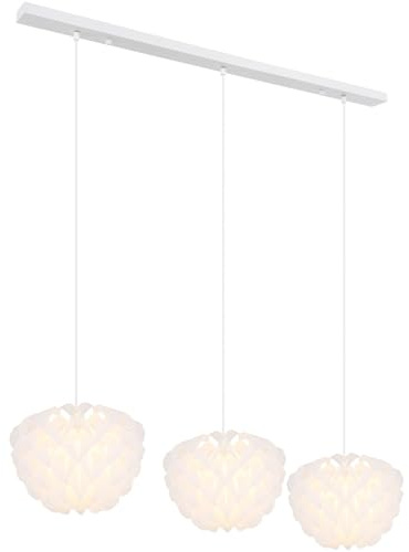 GLOBO Hängeleuchte Esszimmer Hängelampe Wohnzimmer Pendelleuchte Küche Hängelampe 3 flammig weiß 16115-3H