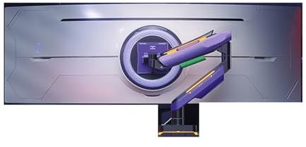 Support for Moniteur T18X avec écran à Poissons, Support de 49 Pouces, écran incurvé de 20kg, Base pneumatique(Purple)