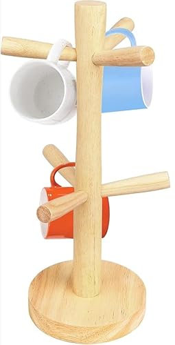 NobeOnbe Taza de Madera, portavasos de árbol, Estante de Escritorio, Estante de Almacenamiento, Estante de exhibición, Utensilios de Cocina, portavasos de café (sin Taza)