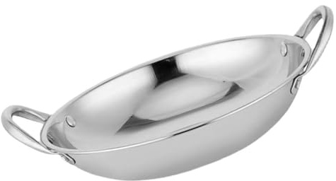 Healifty Olla De Fondo Plano Acero Inoxidable Multifuncional Para Cocina Rápida y Ahorra Energía Con Diseño Seguro y Fácil De Limpiar Para Cocinas Domésticas y Restauración
