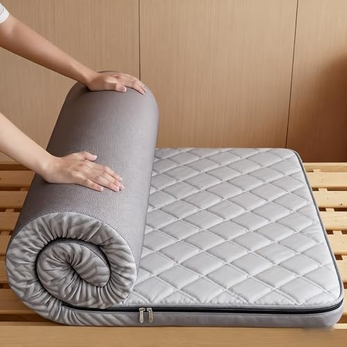Jidanmian 3 Inch Memory Foam Mattress Topper,Extra Thick Fitted Mattress Pad with Removable Cover,Breathable Foldable Mattress for Students(B,120x200cm)