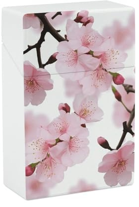 Étui à cigarettes japonais en forme de fleur de cerisier pour homme - 85 mm - Capacité de 20 - Porte-cigarettes - Coupe-vent - En plastique - Accessoires pour fumer