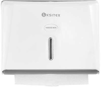 KSITEX Papierhandtuchspender Wandmontage – Z-Falz & C-Falz Falthandtuchspender ohne Bohren, abschließbar, großer Vorrat (200+ Blatt), für Bad, Küche, Büro weiß