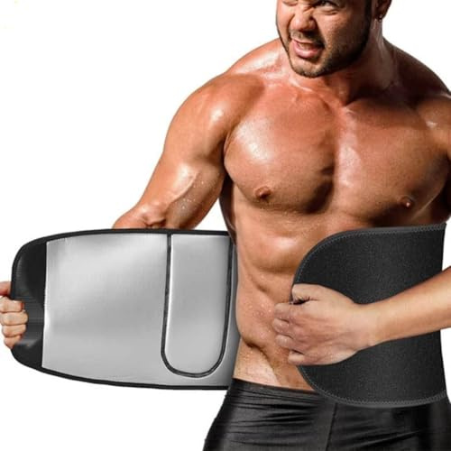 Män Svett Midja Cincher Trimmer Magtränare Svettbälte Magkontroll Bodyshaper Träning Sportband (Size:>'XS'>XS,Color:Svart)