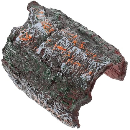 Tofficu Cachette pour Reptiles Résine Plateforme Escalade et Abri Sûr pour Tortues et Petits Animaux Décoration Naturelle pour Terrarium et Aquarium