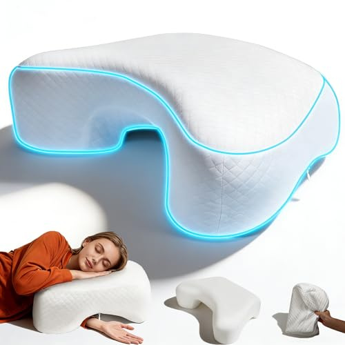 Cuscino per chi dorme sul fianco con giromanica, ergonomico, cuscino cervicale, cuscino ortopedico, sollievo dalla pressione per spalle e braccia, cuscino cervicale per dormire schiena e pancia