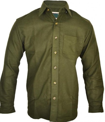 Clothing Unit Mens Moleskin Shirt - Olive - Medium