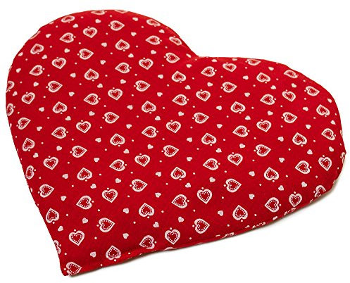 GIRAFFENLAND Rapssamenkissen Herz ca. 30x25cm - Herzen-rot - Wärmekissen - Körnerkissen für Mikrowelle und Backofen