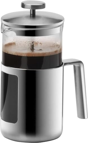 WMF Kult Coffeepress 1l, French Press, Kaffeebereiter für 6 Tassen, Glas, Cromargan Edelstahl mattiert, spülmaschinengeeignet