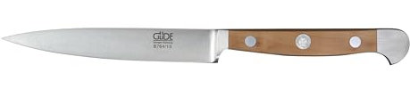 GÜDE Solingen - Spickmesser geschmiedet, 13 cm, Birnenholz, ALPHA BIRNE, Office Messer, Doppelkropf, Handmade Germany