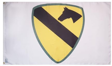 AZ FLAG Drapeau 1re division de cavalerie des États-Unis 150x90 cm | Usage intérieur et extérieur Drapeau décoratif de la 1st US Cavalry Division 1st Cavalry Division of United States