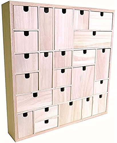 Artemio Calendario de Adviento para Decorar, Marca, diseño geométrico, Hecho de Madera, 40 x 40 x 6,5 cm