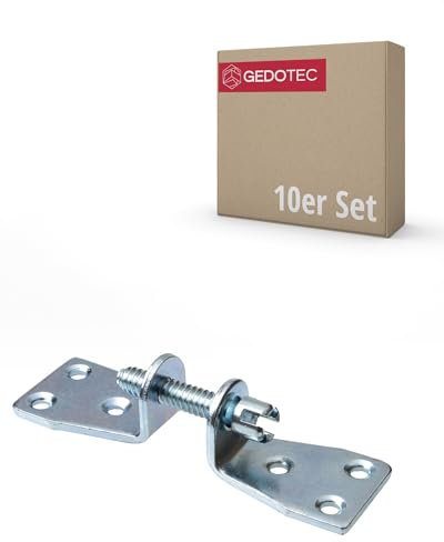 Gedotec Kastenschrauben Metall Universal-Möbelverbinder-Schrauben Verbindungsschrauben doppelt | Stahl verzinkt | Materialstärke 3 mm | 10 Set - Arbeitsplatten-Verbinder zum Schrauben