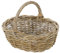 Dehner Panier à plantes en rotin avec anse, env. 36 x 28 x 14 cm, tressé, gris/marron