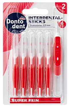 DONTODENT Interdentalbürsten Rot 0,5 mm ISO 2, 1 x 6 St