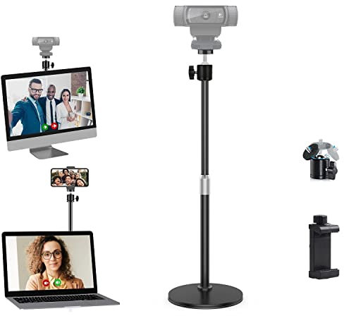 AYIZON Tisch Webcam Halterung Stativ Halter Kompatibel mit Logitech StreamCam C920 C930 C922 C925e Brio C615 und Allen Webcams mit 1/4''-20 Schnittstelle