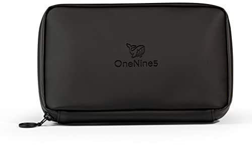 OneNine5 Tech Pouch & Cable Organiser | Small Make Up Bag | Travel Accessories | Bag Organiser Insert | Holiday Essentials for Women and Men | Black