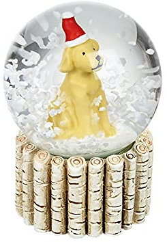 Heaven Sends Miniature Santa Dog Christmas Snowglobe