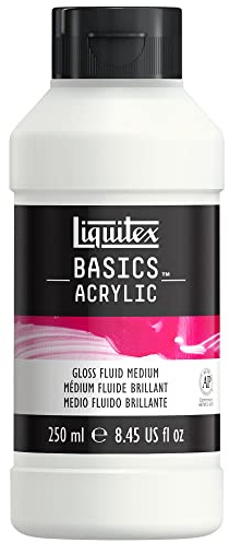 Liquitex 8870302 Basics Acrylfarbe Flüssiges Ganzmedium, verleiht eine beständige glänzende Oberfläche und erhöht den Glanz von Acrylfarbe, flüssig - 250ml Flasche