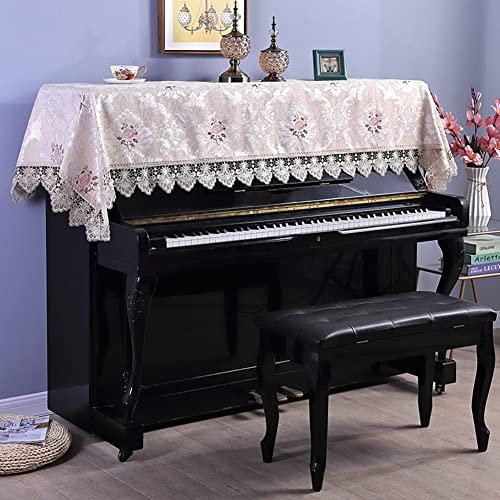 Klavierabdeckung, obere Abdeckung, europäischer Luxusstoff, staubdichte Klavierabdeckung, halbe Abdeckung, Spitze, Blumenmuster, staubdichte Abdeckung (Color : D, Size : 40 * 220cm)