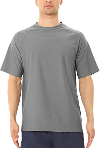 MASOCIO Camiseta Proteccion Solar Hombre Manga Corta UPF 50＋ Anti UV Solares Camiseta Surf Natacion Playa Baño Agua Secado Rápido Gris M