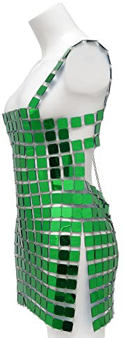 Hellgrüne Pailletten-Körperkette Für Frauen, Sexy Kleider, Bauchkette, Käfig, Brust, Hals, Körperschmuck,Grün