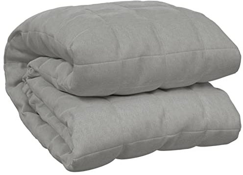 Tidyard Gewichtsdecke, Schwere Decke, Schwere Bettdecke aus 100% Baumwolle, Heavy Weighted Blanket, Entspannungsdecke Therapiedecke, Grau 220x230 cm 15 kg Stoff