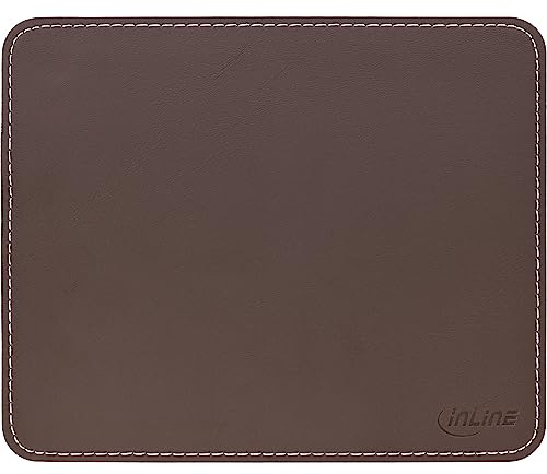 InLine® Maus-Pad Premium Kunstleder braun, 255x220x3mm