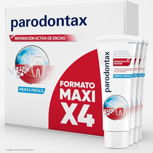 Parodontax Pastas de Dientes Reparación Activa de Encías Inflamadas Que Sangran, Sabor Menta Fresca, Pack 4x75 ml