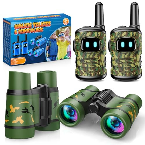 Dislocati Kinder Outdoor Spielzeug ab 3-9 Jahre Junge, Walkie Talkie Kinder Geschenke für 3-9 Jährige Jungen Mädchen Fernglas Kinder Garten Spielzeug Draußen Outdoor Spiele Ostergeschenke Kinder