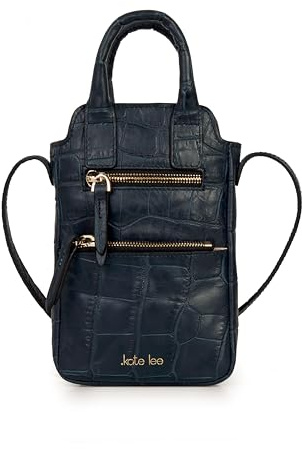 Kate Lee Damen Sac en Cuir Pochette Téléphone Velya Bleu Tasche, blau