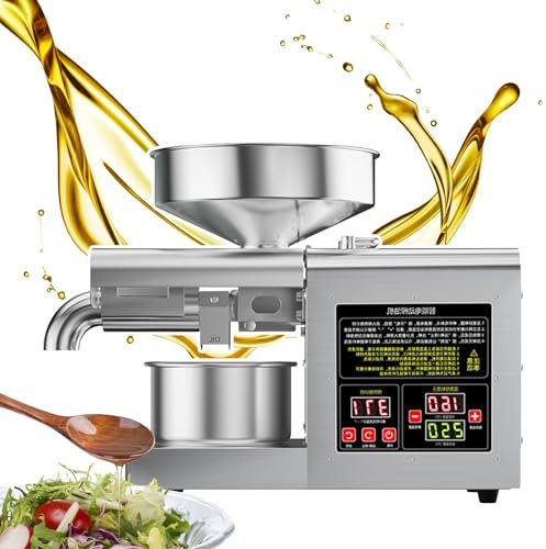 agreilduite 1100W Oil Press Extractor Machine - Cold & Hot Press Automatic Electric Oil Maker for Home Commercial, Seeds Nuts Oil Expeller Press Mill,Stainless Steel Household Oil Maker for Sesame