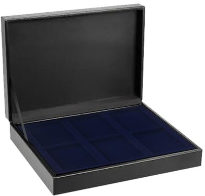 SAFE Gold-Kassette Deluxe Koffer für 6 Goldbarren aus erstklassigem schwarzem Leder-Faserstoff
