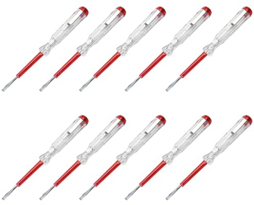 10 Stk Spannungsprüfer, Phasenprüfer,Kann AC100–500V erkennen,Schraubendreher Fasenprüfer,Stromprüfer,Schraubenzieher, Schraubendreherklinge aus gehärtetem Werkzeugstahl,für Strommessung verwendet
