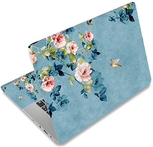 icolor Laptop Skin Sticker Decal 12 13 13.3 14 15 15.4 15.6 inch Personalized Universal Notebook Vinyl Skin Stickers Cover Art Decal Computer Protector (Bird & Flower)