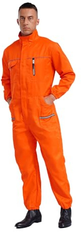 TiaoBug Tuta da Lavoro Meccanico Uomo Tuta Intera da Lavoro Elastica in Vita Abbigliamento da Lavoro Resistente all'Usura Overalls Jumpsuit con Colletto in Piedi Workwear