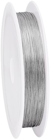 PH PandaHall Hilo de acero inoxidable 304 de 20 m para joyas, 0,38 mm, hilo de cuentas plateadas, 19 hilos para joyas artesanales, hilos metálicos para la creación de joyas, pulseras y collares