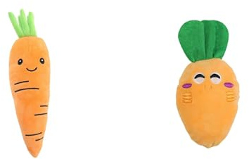 2pc Hundespielzeug, Spielzeug Hund Fast Hundespielzeug Unzerstörbar, Karotte Hunde Spielzeug Für Welpen Mittelgroße und Große, Gummi Gehörnte Melone Dog Toys (2pc)
